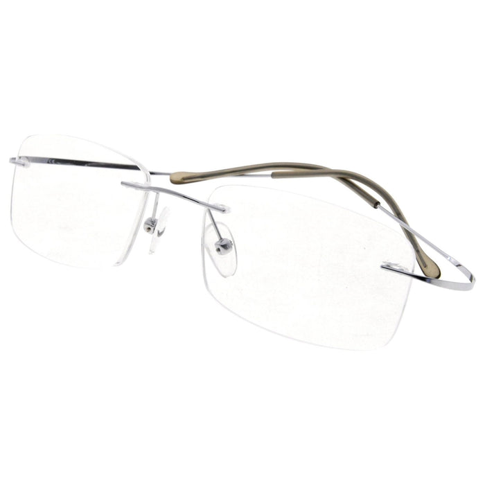 Eyekeeper.Com - Titanium Rimless Reading Glasses Foldable Arms Readers R1508