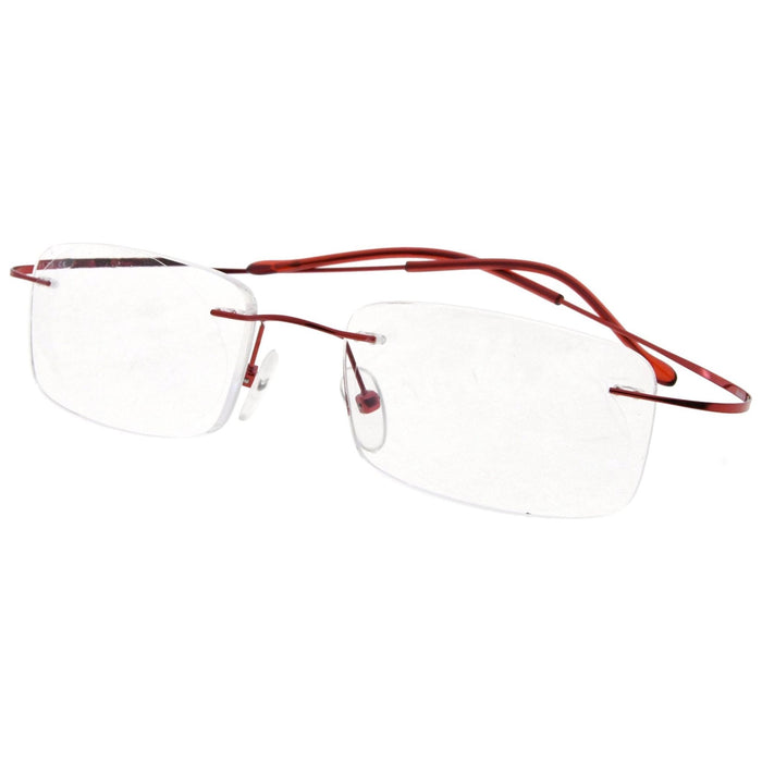 Eyekeeper.Com - Titanium Rimless Reading Glasses Foldable Arms Readers R1508