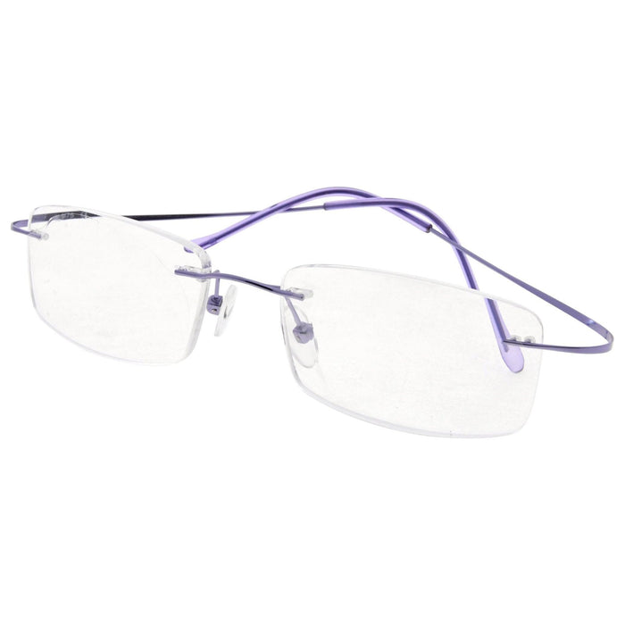 Eyekeeper.Com - Titanium Rimless Reading Glasses Foldable Arms Readers R1508