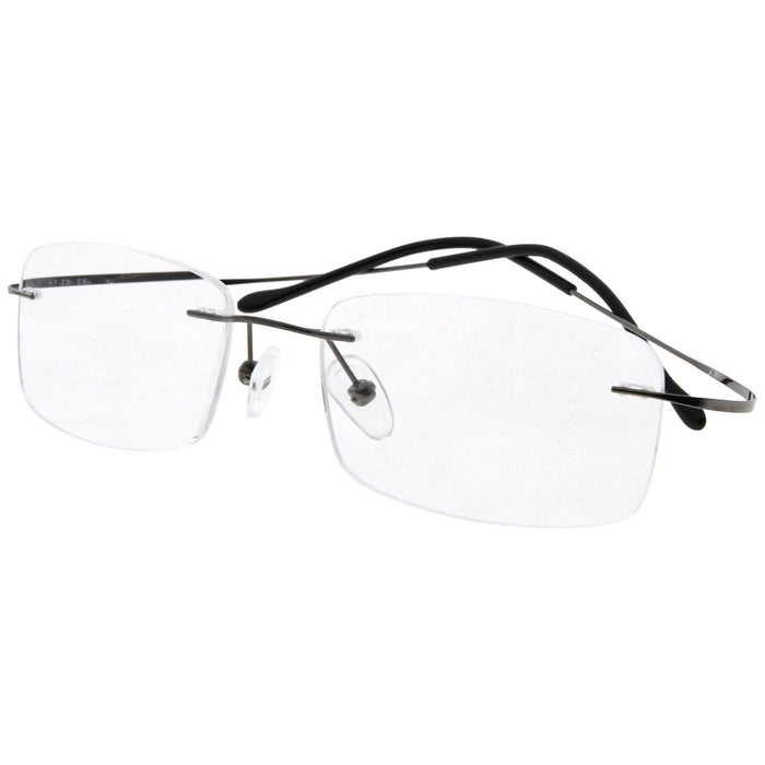 Eyekeeper.Com - Titanium Rimless Reading Glasses Foldable Arms Readers R1508