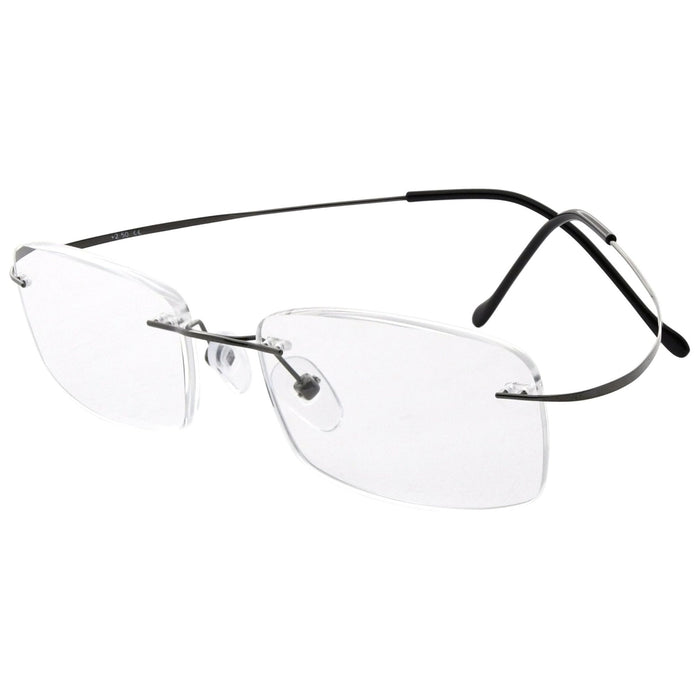 Eyekeeper.Com - Titanium Rimless Reading Glasses Foldable Arms Readers R1508