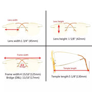 eyekeeper.com Titanium Rimless Round Reading Glasses Circle Readers R15026 Eyeglasses