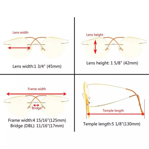 eyekeeper.com Titanium Rimless Round Reading Glasses Circle Readers R15026 Eyeglasses