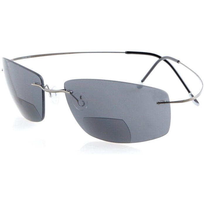 Eyekeeper.Com - Titanium Rimless Polycarbonate Bifocal Sunglasses Pcsg1504