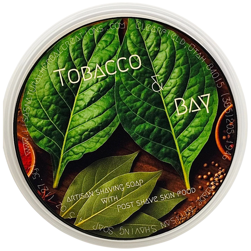 Lisa's Natural Herbal Creations Lisa's Natural Herbal Creations Tobacco & Bay Shaving Soap 4.5 oz Shaving Soap