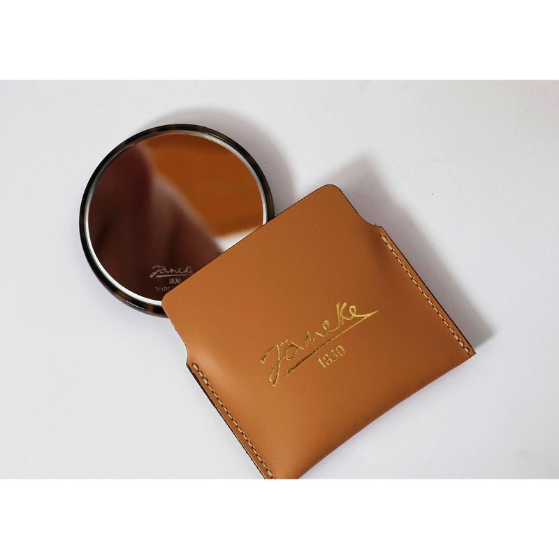 Janeke Tokyo Compact Mirror with Leather Case – Portable Purse Mirror