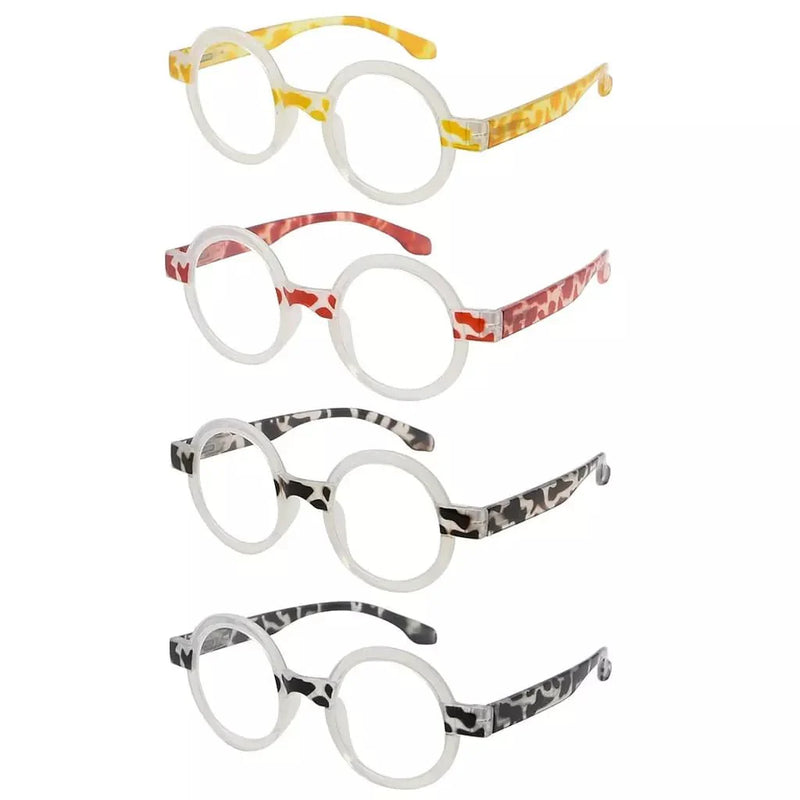 eyekeeper.com Tortoise Reading Glasses  Round Style 4 Pack for Women R2007Z Eyeglasses