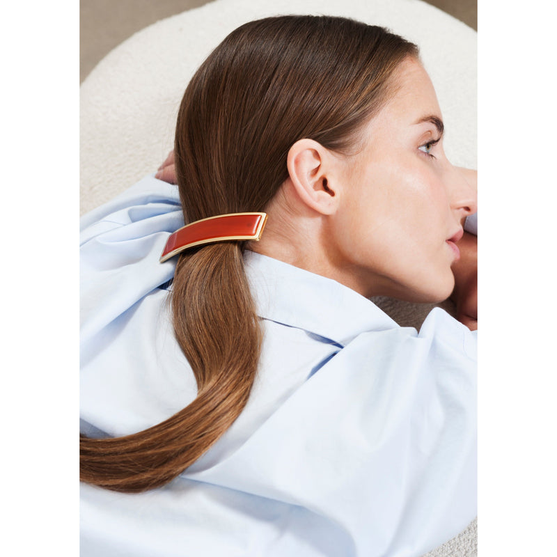 Janeke Gold-Rimmed Hair Barrette – Tortoiseshell Hair Clip