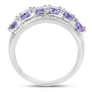 Bids.com 2.64 Carat Genuine Tanzanite .925 Sterling Silver Ring Rings