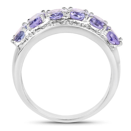 Bids.com 2.64 Carat Genuine Tanzanite .925 Sterling Silver Ring Rings