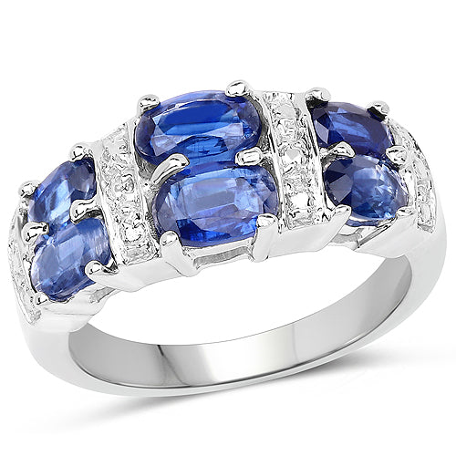 Bids.com 2.44 Carat Genuine Kyanite .925 Sterling Silver Ring Rings