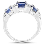 Bids.com 2.44 Carat Genuine Kyanite .925 Sterling Silver Ring Rings