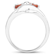 Bids.com 1.68 Carat Genuine Orange Sapphire .925 Sterling Silver Ring Rings