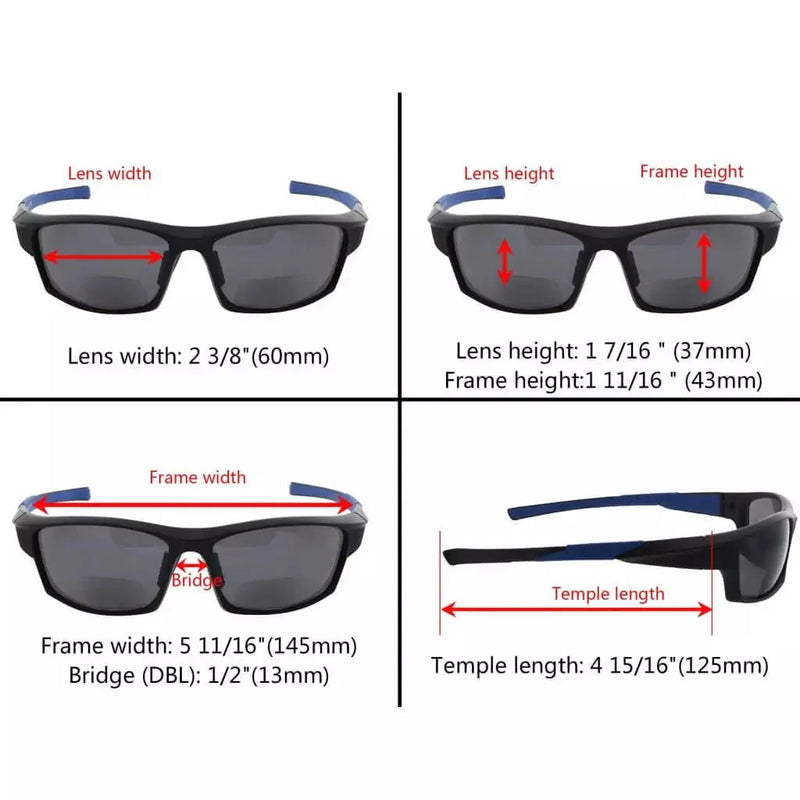 eyekeeper.com TR90 Full Rim Bifocal Sunglasses Rectangle Reading Glasses SG904 Eyeglasses