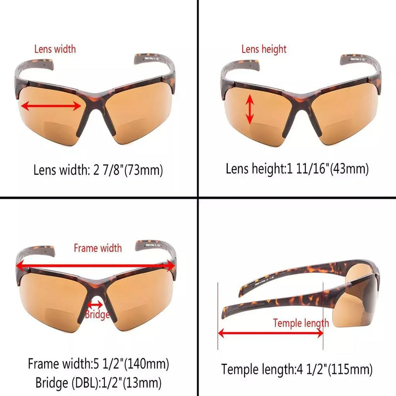 eyekeeper.com TR90 Half-rim Sport Bifocal Reading Sunglasses TH6186 Sunglasses