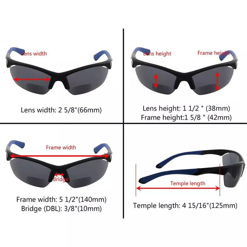 eyekeeper.com TR90 Half Rim Sports Bifocal Sunglasses for Cycling Fishing SG902 Eyeglasses