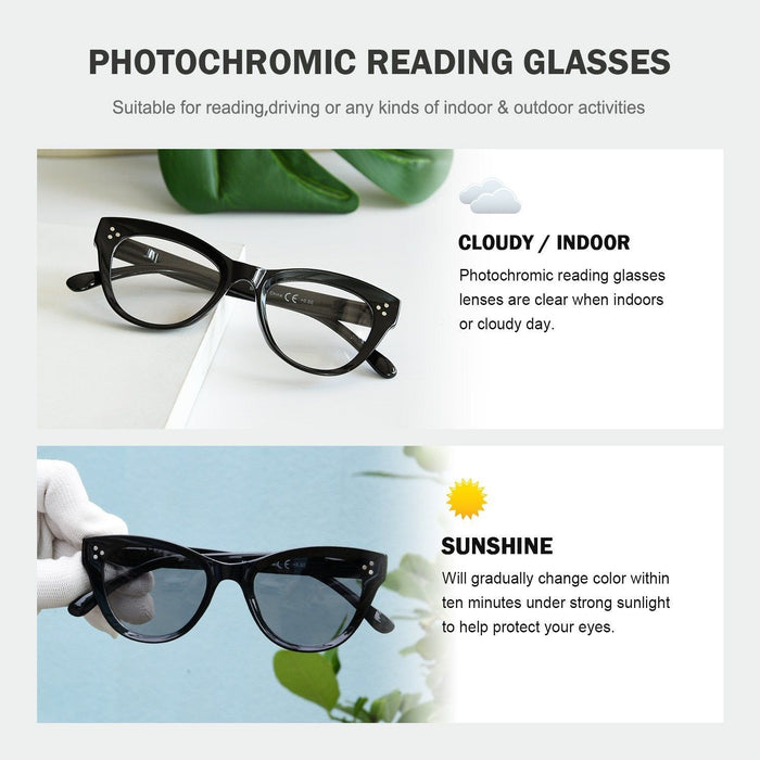 Eyekeeper.Com - Thicker Frame Transition Photochromic Reading Glasses Bs9108