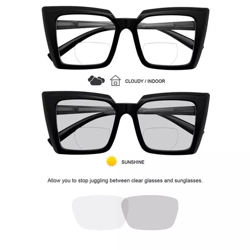 eyekeeper.com Transition Photochromic Oversized Bifocal Reading Glasses BSBR2141 Eyeglasses