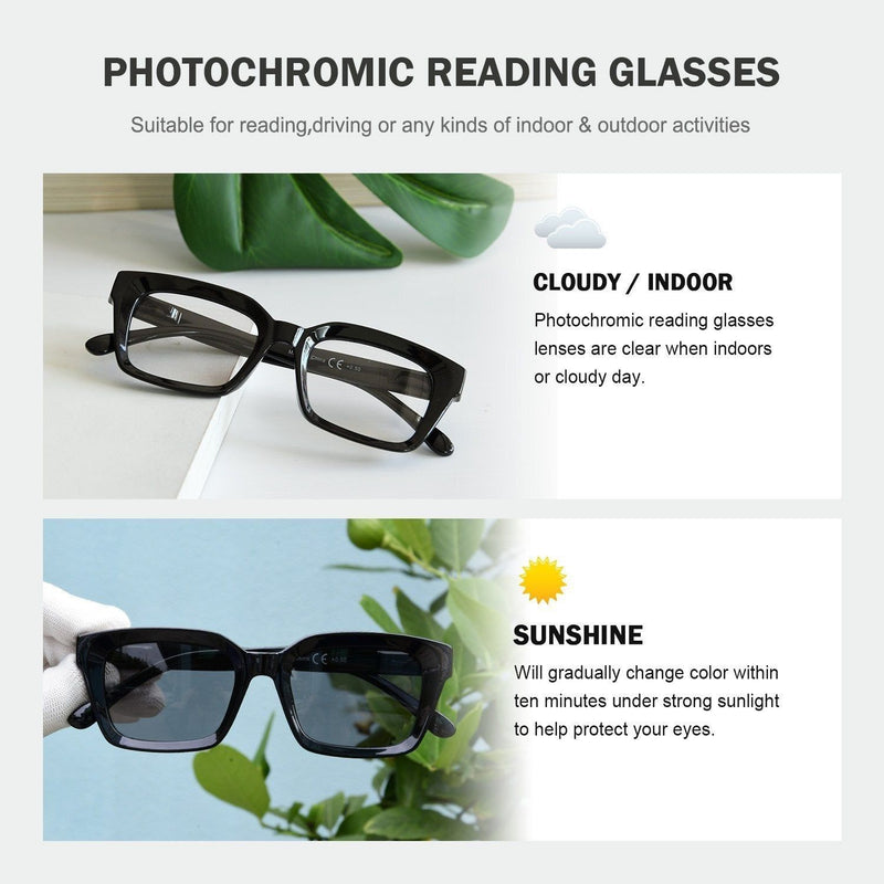 eyekeeper.com Thicker Frame Transition Photochromic Reading Glasses BS9106 Eyeglasses