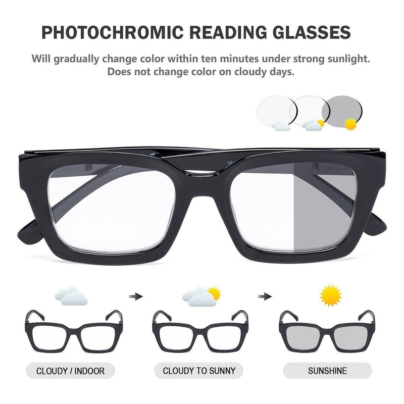 eyekeeper.com Thicker Frame Transition Photochromic Reading Glasses BS9106 Eyeglasses