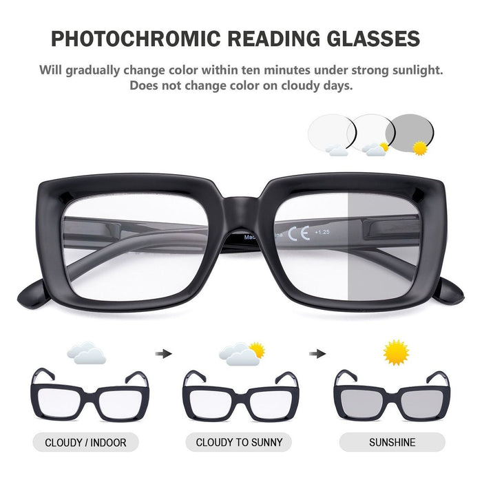 Eyekeeper.Com - Thicker Frame Transition Photochromic Reading Glasses Bs9107