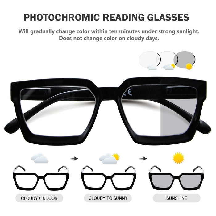 Eyekeeper.Com - Thicker Frame Transition Photochromic Reading Glasses Bs2003