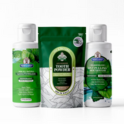 Garner's Garden Travel Sized Oral Care Trio | Trio | H2O2 | Fluoride Free Oral Care White Smoke Peppermint / 2oz Rinses / Regular Strength + 2oz Organic Tooth Powder,Peppermint / 2oz Rinses / Reduced Strength + 2oz Organic Tooth Powder,Peppermint / 4oz Rinses / Regular Strength + 2oz Organic Tooth Powder,Peppermint / 4oz Rinses / Reduced Strength +