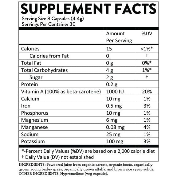 Hallelujah Diet TrioMax Capsules Dehydrated Juice Powder