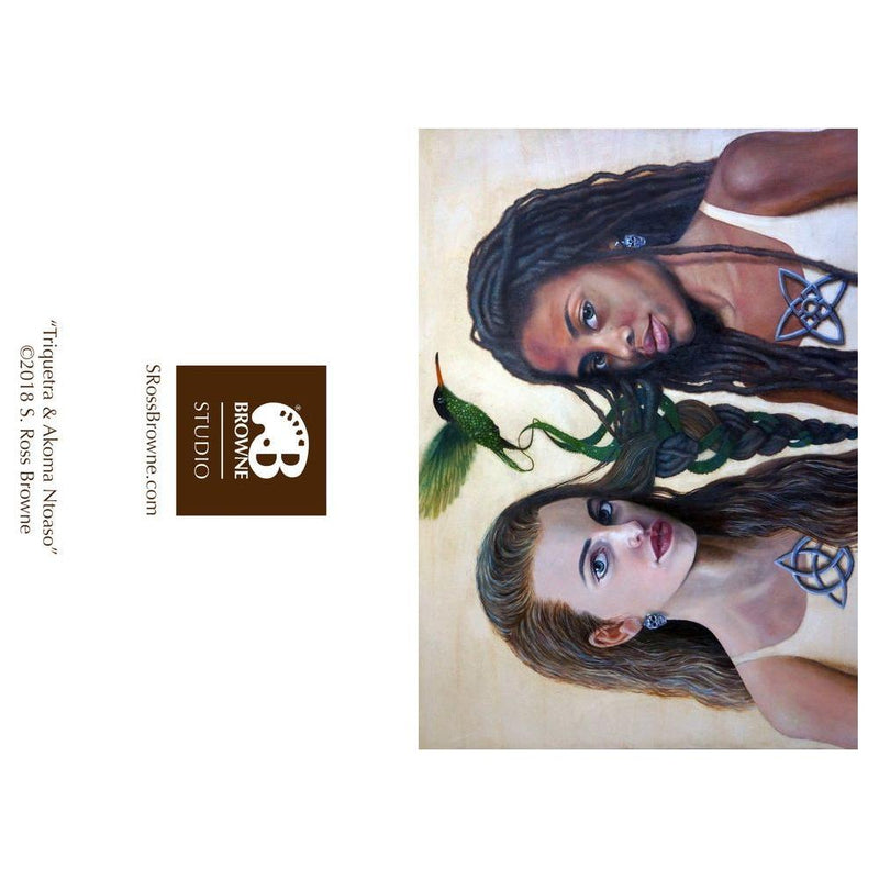 Adiva Naturals 'TRIQUETRA AND AKOMA NTOASO' S. Ross Browne Greeting Card: 5x7 Frame Ready Art