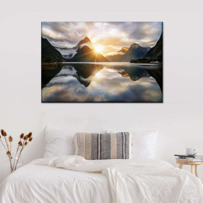 Milford Sound Mountain Sunrise Wall Art