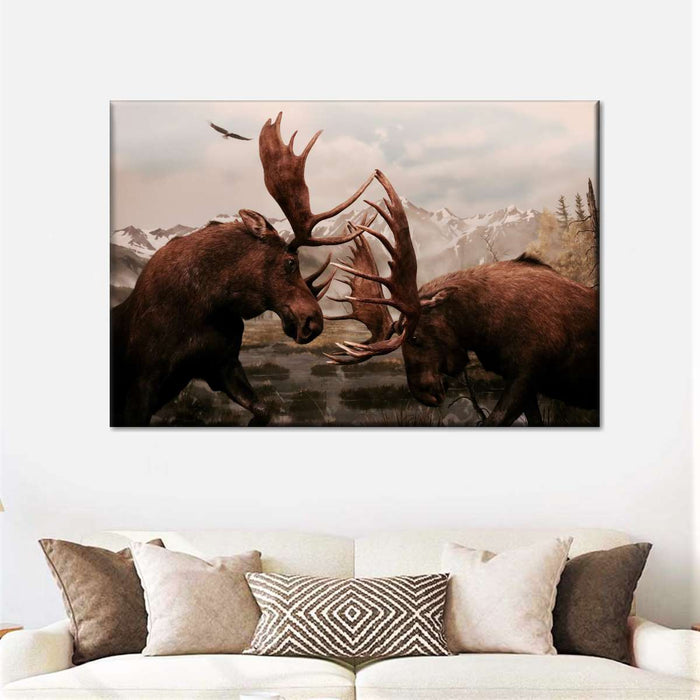 Moose Battle Wall Art