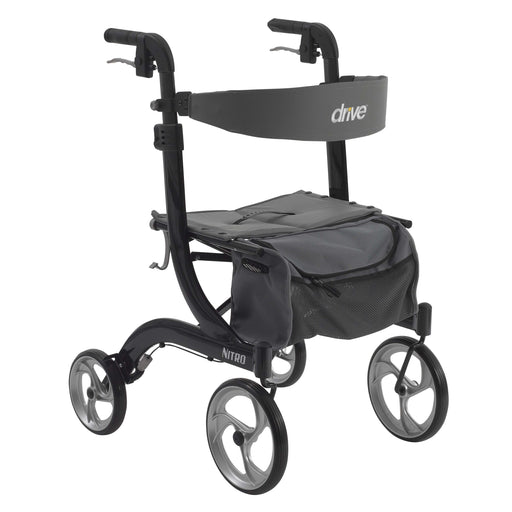 RIO Medical Supplies Nitro Euro Style Rollator Rolling Walker, Black