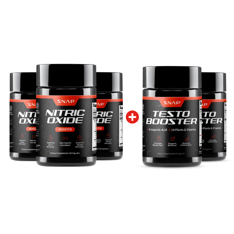 Snap Supplements Ultimate Nitric Oxide + Testo Booster Bundle - Buy 3, Get 2