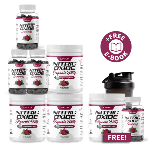 Snap Supplements Ultimate NO2 Beets Stack + Free Shaker + Free E-Book