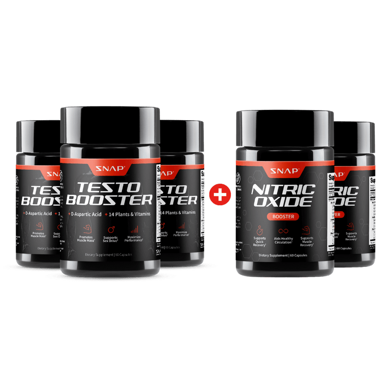 Snap Supplements Ultimate Testo + Nitric Oxide Bundle - Buy 3, Get 2