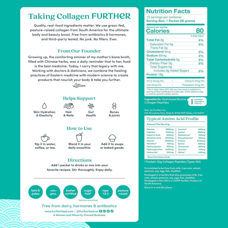 Further Food Unflavored Collagen Stick Packets Collagen