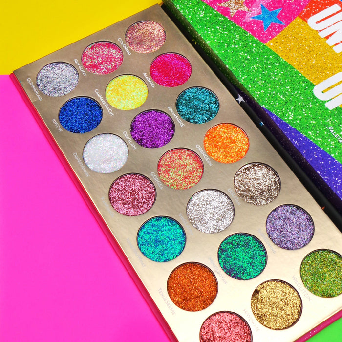 United Shades of Glitter -  21 Pressed Glitter Eyeshadow Palette