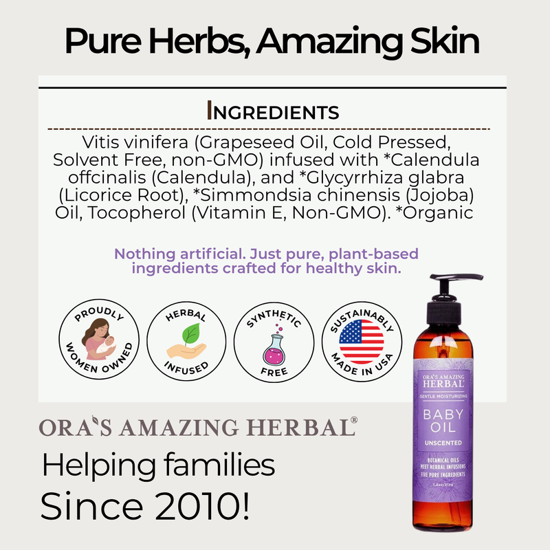 Ora's Amazing Herbal Baby Oil with Calendula and Licorice