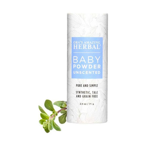 Ora's Amazing Herbal Talc Free Baby Powder, Unscented, Corn Free 2.5oz