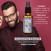 Ora's Amazing Herbal Unscented, Beard and Hair Oil