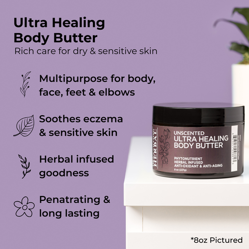 Ora's Amazing Herbal Ultra Healing Body Butter, Unscented Dark Gray 1 oz Mini,2 oz Travel,8 oz