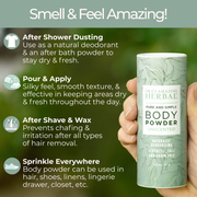 Ora's Amazing Herbal Talc Free Body Powder, Unscented Body Powder