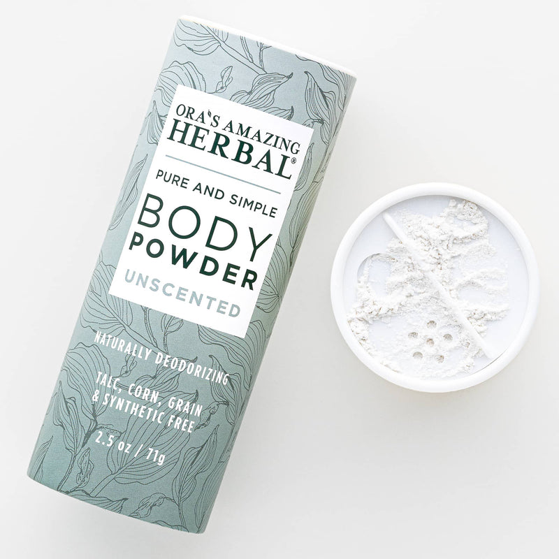 Ora's Amazing Herbal Talc Free Body Powder, Unscented Body Powder