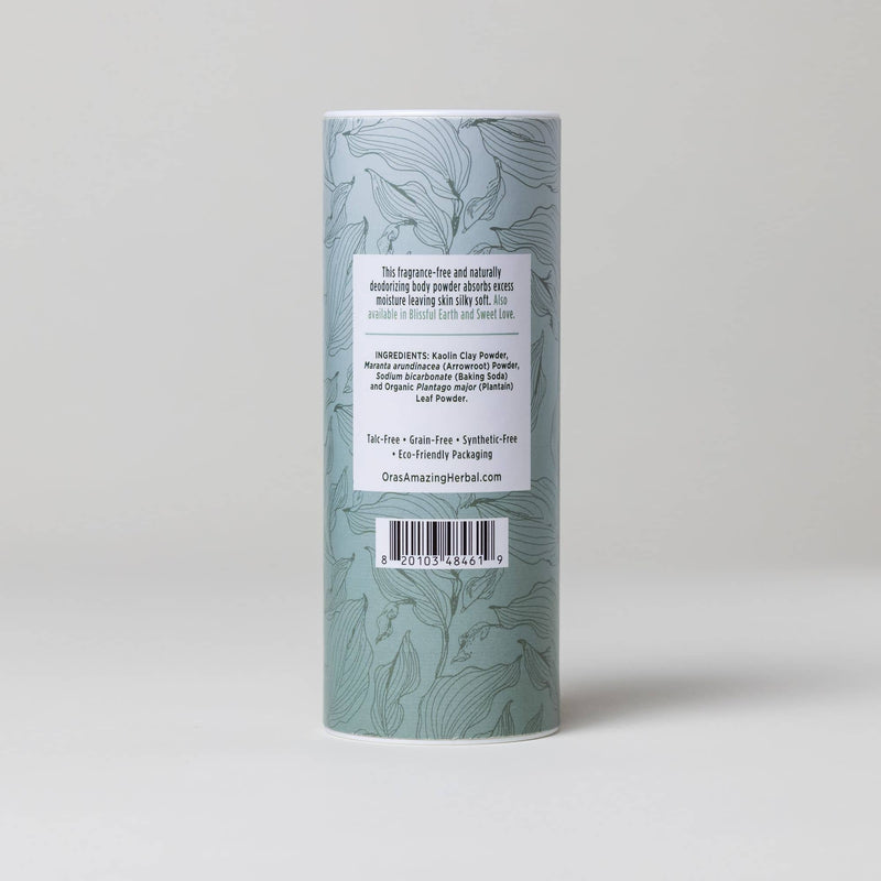 Ora's Amazing Herbal Talc Free Body Powder, Unscented Body Powder