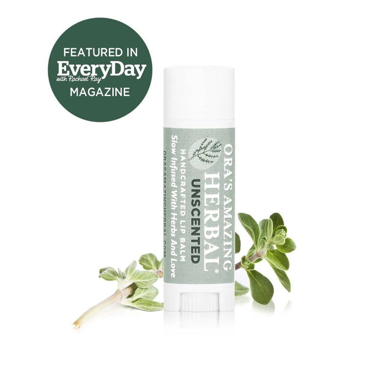 Ora's Amazing Herbal Natural Unscented Lip Balm, Fragrance Free Lip Balm Face Care