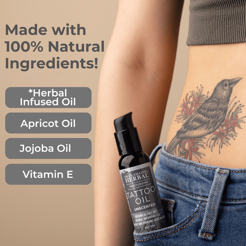 Ora's Amazing Herbal Tattoo Oil, Natural Tattoo Aftercare