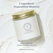 Clara & Fritz Tallow Shop Unscented Whipped Tallow Balm Lotion & Moisturizer