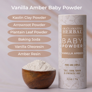 Ora's Amazing Herbal Talc Free Baby Powder, Real Vanilla Amber