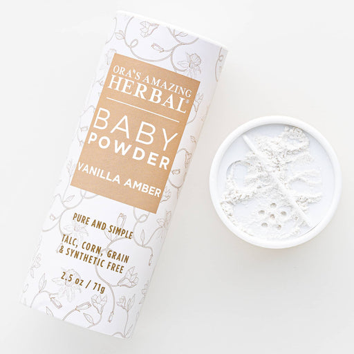 Ora's Amazing Herbal Talc Free Baby Powder, Real Vanilla Amber