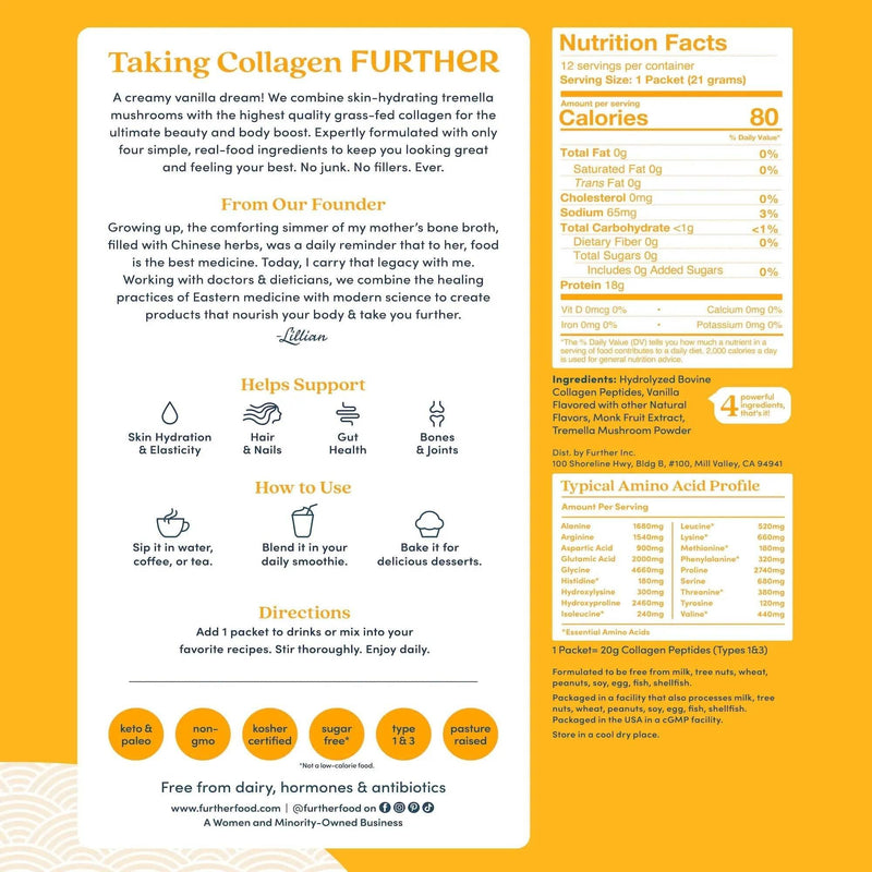 Further Food Vanilla Collagen Stick Packets Collagen